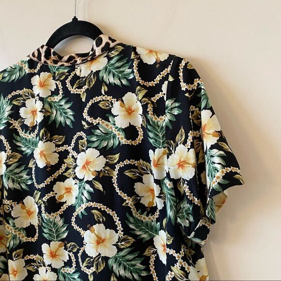 RARE-DENIM Supply Ralph Lauren-Hawaiian/Leopard collar Detail Button Down - Picture 6 of 12